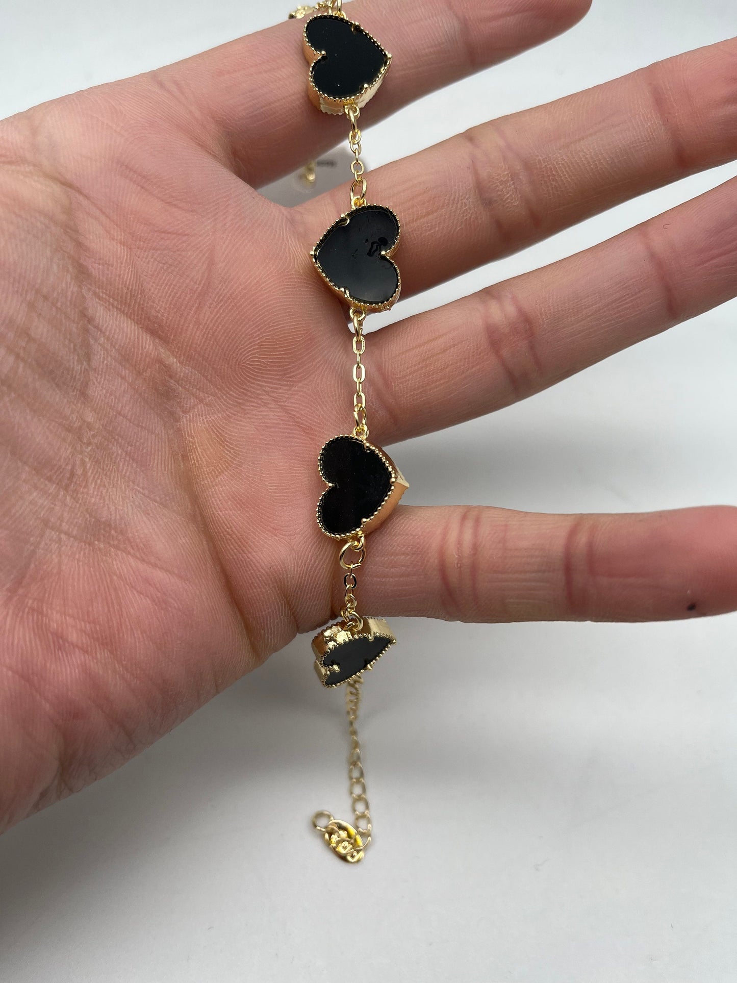 NEW High Class Black Heart Shape Arylic Alloy Bracelet For Women (Please Read Description)
