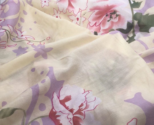 NEW Cotton Silk Floral Print Fabric
