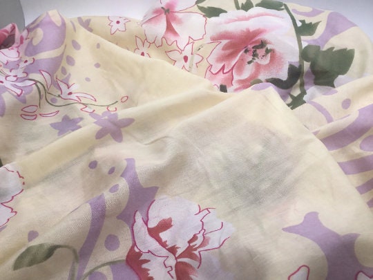 NEW Cotton Silk Floral Print Fabric
