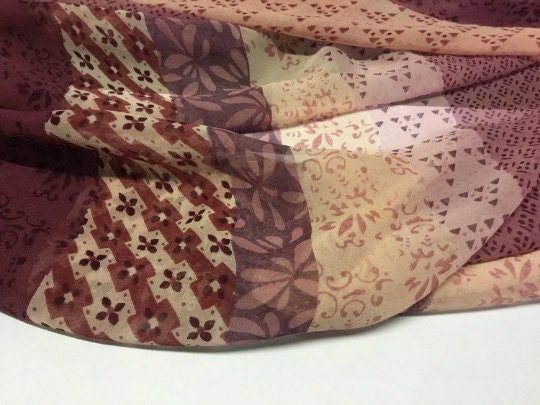NEW High Class 100% Pure Silk Chiffon Multi Patterned Print Fabric