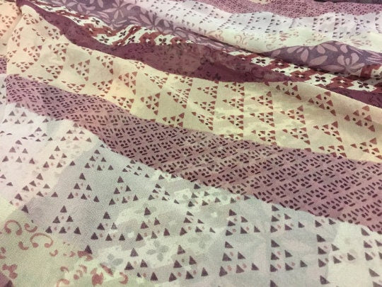 NEW High Class 100% Pure Silk Chiffon Multi Patterned Print Fabric