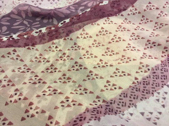 NEW High Class 100% Pure Silk Chiffon Multi Patterned Print Fabric