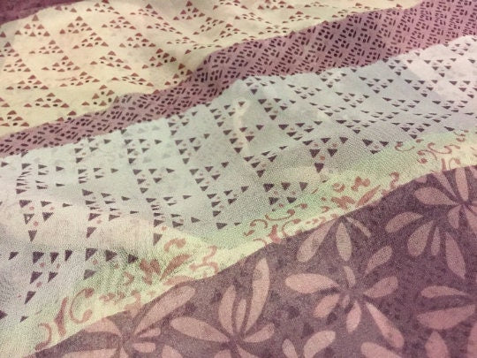 NEW High Class 100% Pure Silk Chiffon Multi Patterned Print Fabric