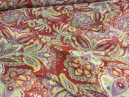 NEW High Class 100% Pure Silk Chiffon Floral Print Fabric