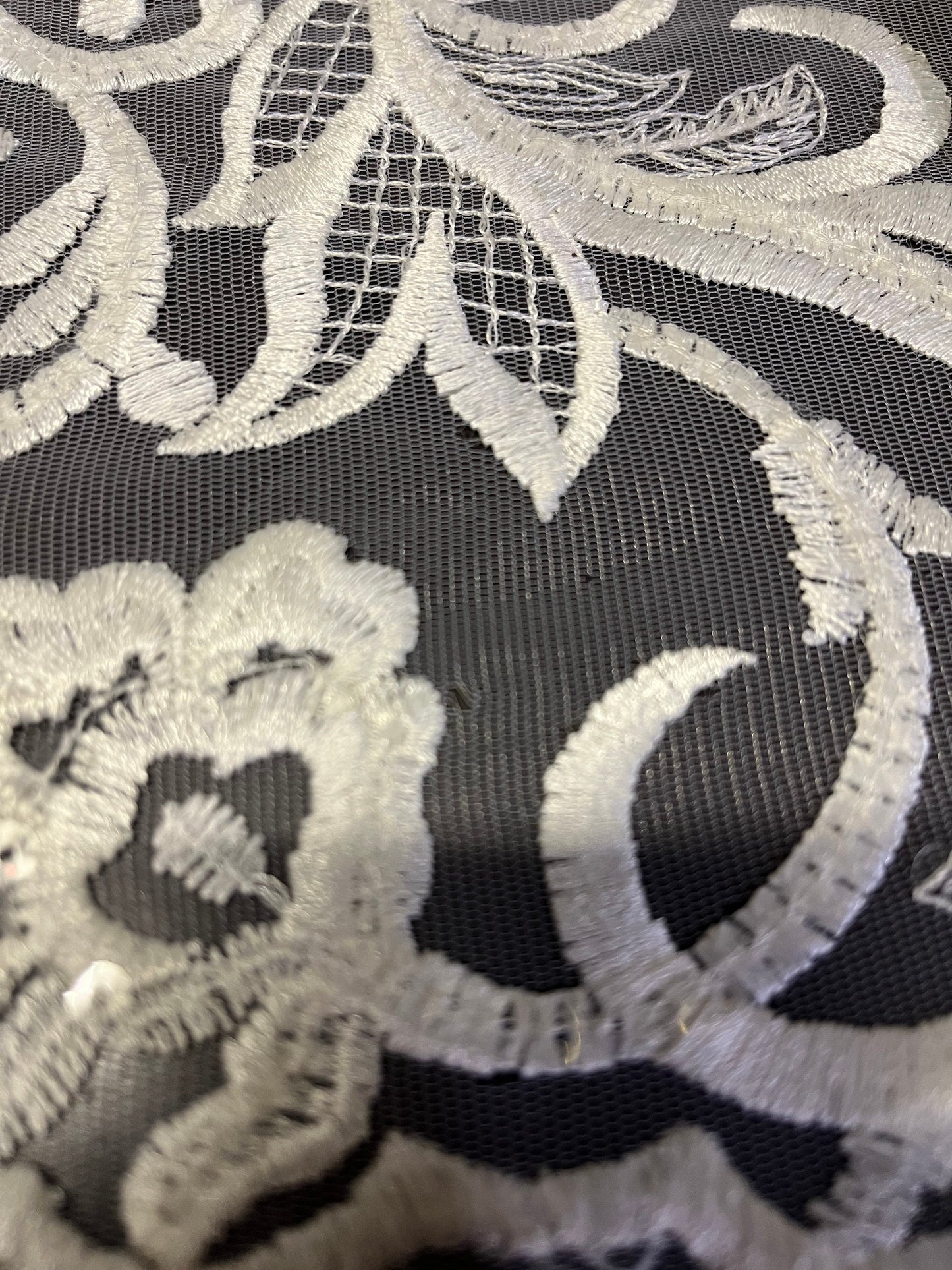 NEW High Class Bridal Embroidered Sequins Tulle Trim / Trimming