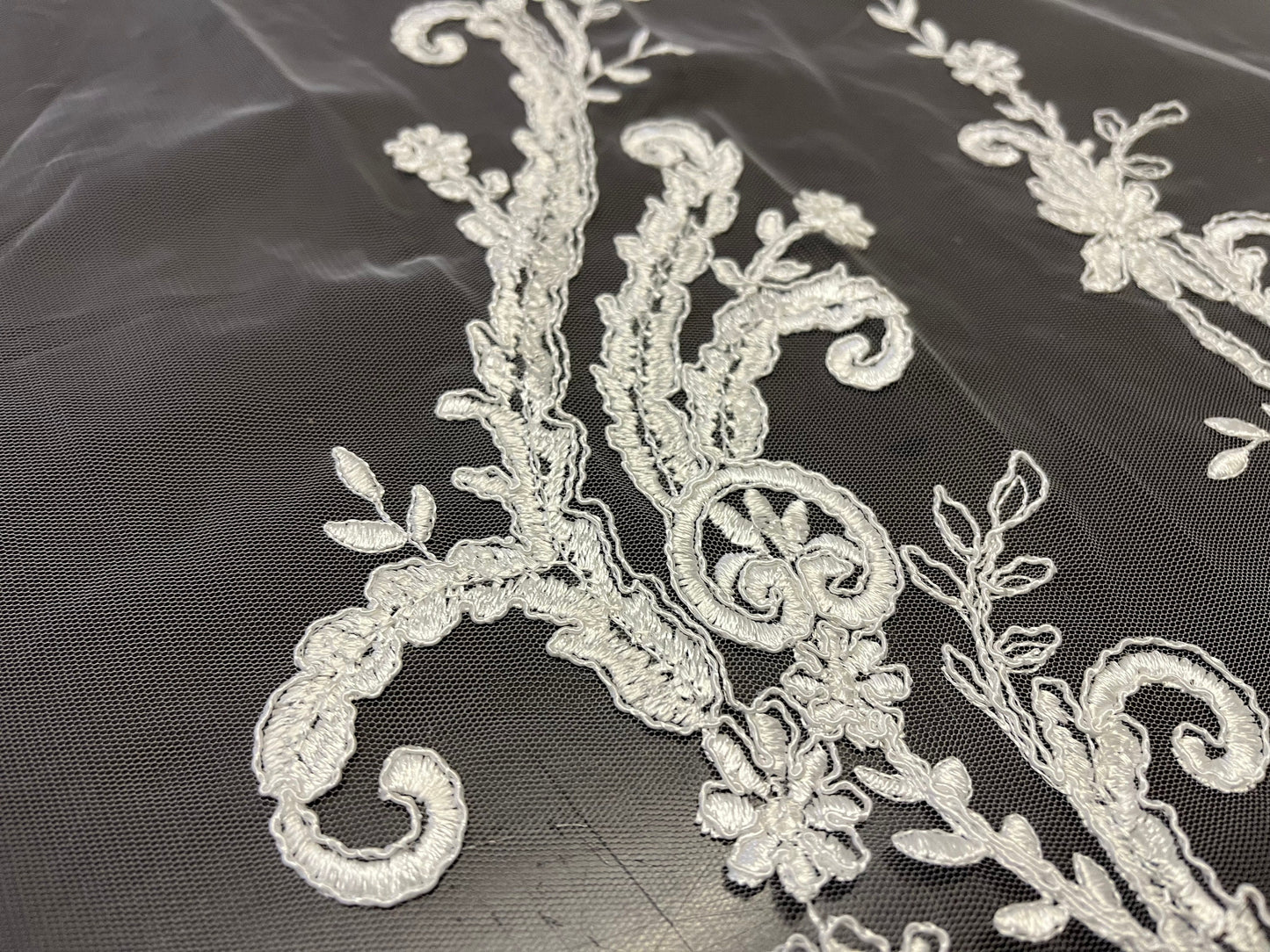 NEW High Class Bridal Embroidered Sequins Tulle Trim / Trimming