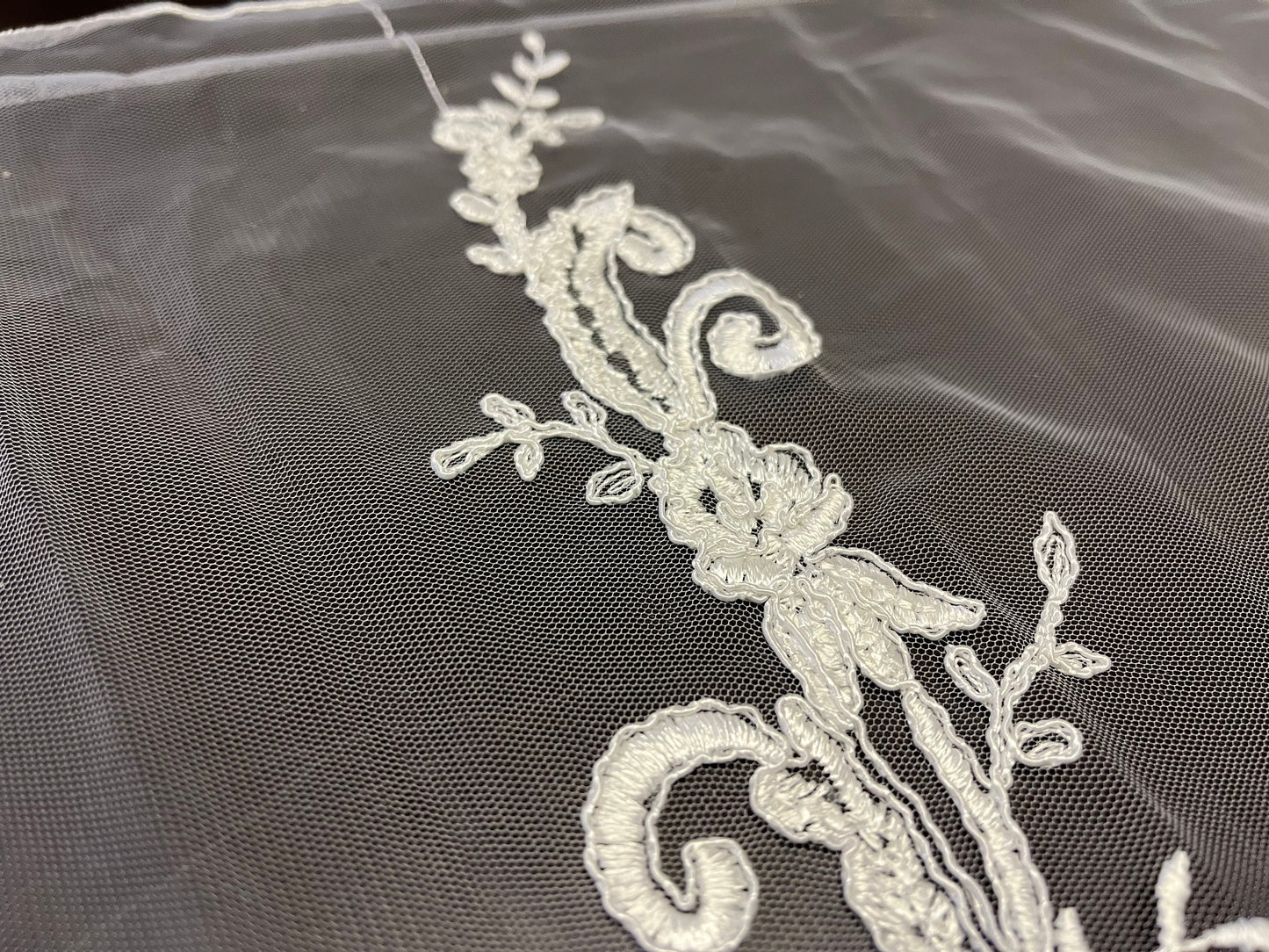 NEW High Class Bridal Embroidered Sequins Tulle Trim / Trimming