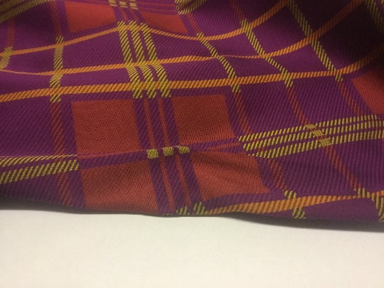 NEW High Class 100% Pure Silk Jacquard Check Fabric
