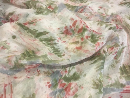NEW High Class 100% Pure Silk Crinkle Chiffon Print Fabric