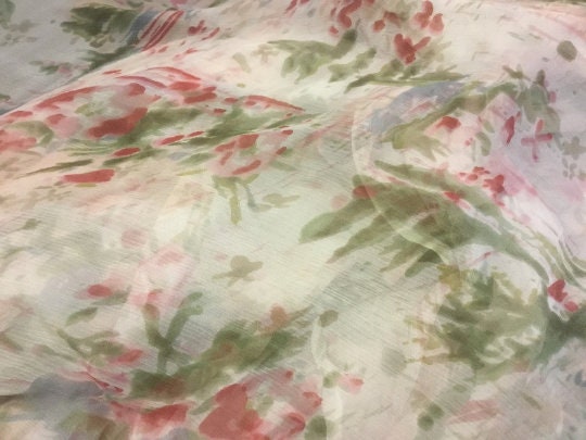 NEW High Class 100% Pure Silk Crinkle Chiffon Print Fabric