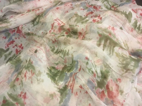 NEW High Class 100% Pure Silk Crinkle Chiffon Print Fabric