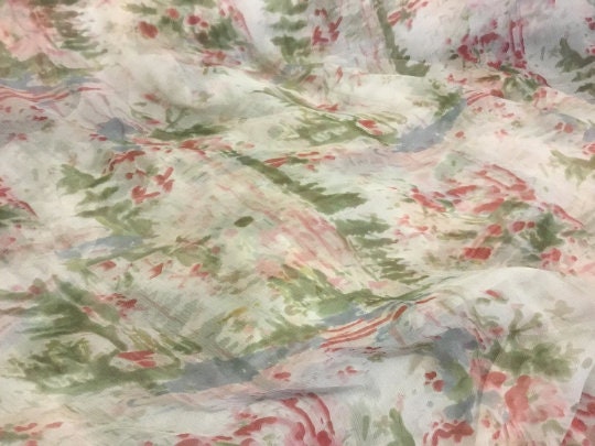 NEW High Class 100% Pure Silk Crinkle Chiffon Print Fabric