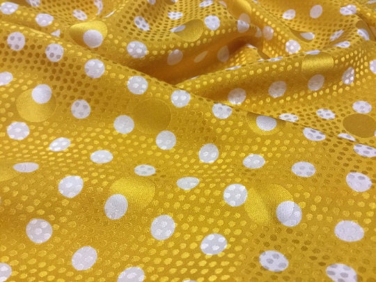 NEW High Class 100% Pure Silk Satin Jacquard Polka Dot Print Fabric