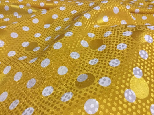 NEW High Class 100% Pure Silk Satin Jacquard Polka Dot Print Fabric