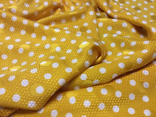 NEW High Class 100% Pure Silk Satin Jacquard Polka Dot Print Fabric
