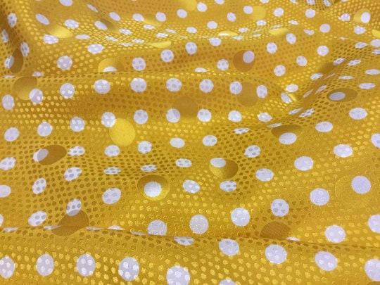 NEW High Class 100% Pure Silk Satin Jacquard Polka Dot Print Fabric