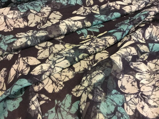 NEW High Class 100% Pure Silk Chiffon Floral Print Fabric