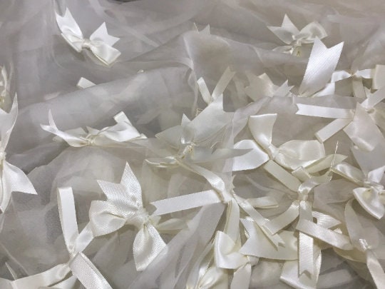 NEW Ivory 100% Pure Silk Organza Embroidered Ribbon Bridal Fabric