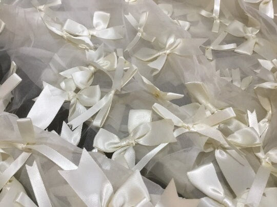 NEW Ivory 100% Pure Silk Organza Embroidered Ribbon Bridal Fabric