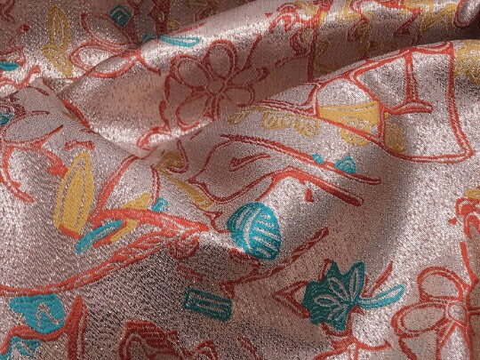 NEW High Class Silk Metallic Jacquard Fabric