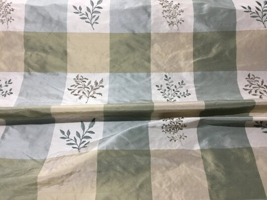 NEW High Class Floral Embroidered 100% Silk Taffeta Fabric