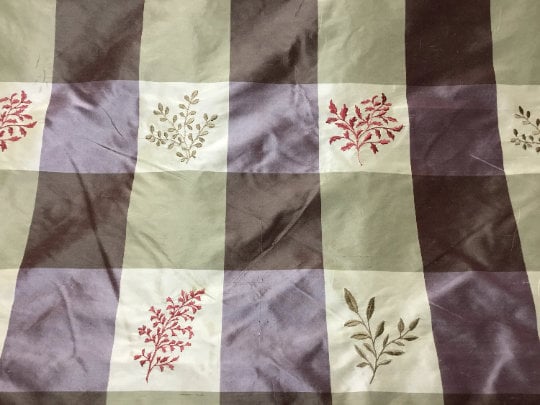 NEW High Class Floral Embroidered 100% Silk Taffeta Fabric
