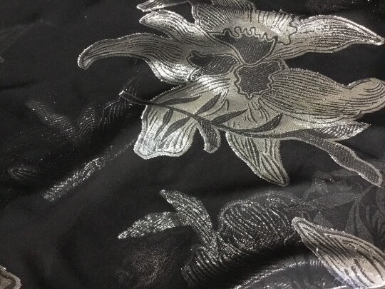 NEW High Class Silk Floral Lurex Fabric