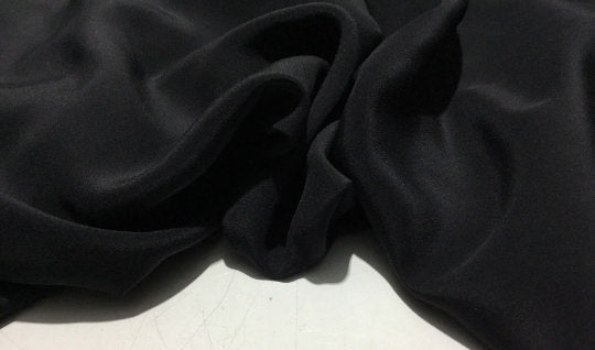 NEW High Class Black 100% Pure Silk Crepe De Chine Fabric