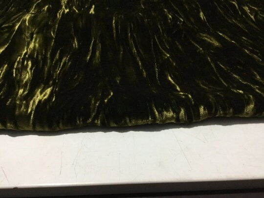NEW High Class Khaki Green Crushed Silk Viscose Velvet Fabric