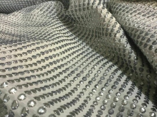 NEW High Class Bullet Spot Jacquard Cloque Lurex Fabric