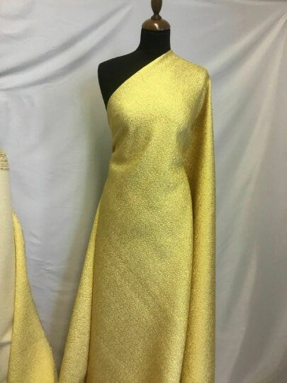 NEW Gorgeous Silk Gold Stretch Jacquard Cloque Fabric