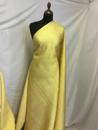 NEW Gorgeous Silk Gold Stretch Jacquard Cloque Fabric