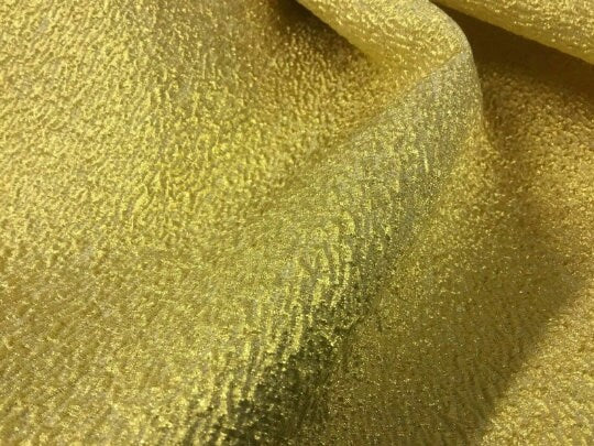 NEW Gorgeous Silk Gold Stretch Jacquard Cloque Fabric