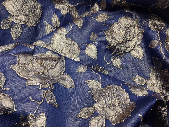 NEW High Class Gold Metallic Floral Jacquard Fabric