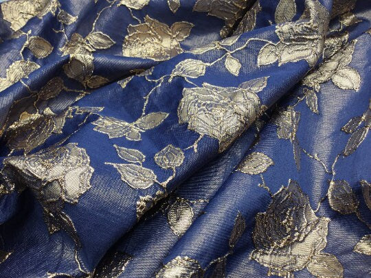 NEW High Class Gold Metallic Floral Jacquard Fabric