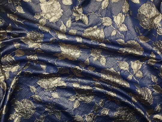 NEW High Class Gold Metallic Floral Jacquard Fabric
