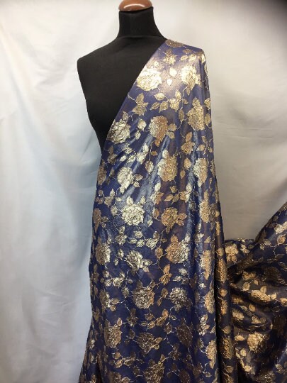 NEW High Class Gold Metallic Floral Jacquard Fabric