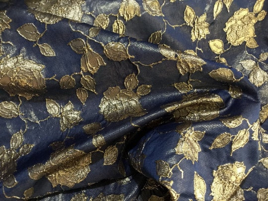 NEW High Class Gold Metallic Floral Jacquard Fabric
