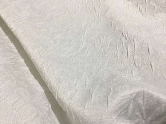 NEW High Class Ivory Floral Jacquard Brocade Cloque Bridal Fabric