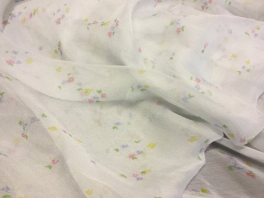 NEW High Class 100% Pure Silk Crinkle Chiffon Floral Print Fabric