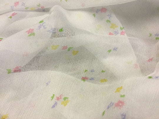 NEW High Class 100% Pure Silk Crinkle Chiffon Floral Print Fabric