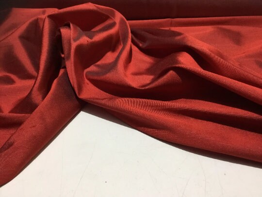 NEW High Class Red Burnt Orange Stretch Silk Slub Dupion Fabric
