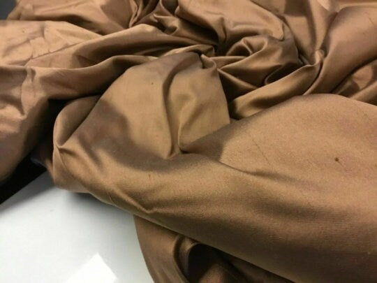 NEW High Class Shot Bronze Stretch Silk Slub Dupion Fabric