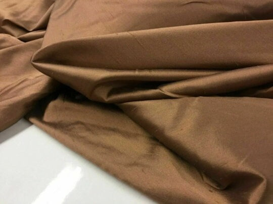 NEW High Class Shot Bronze Stretch Silk Slub Dupion Fabric
