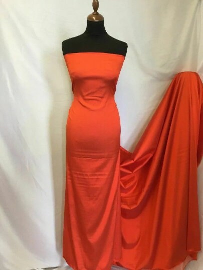 NEW High Class Orange Stretch Silk Slub Dupion Fabric