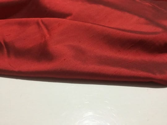 NEW High Class Red Stretch Silk Slub Dupion Fabric