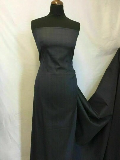 NEU Hochwertiger, dunkelblauer Stretch-Seiden-Slub-Dupion-Stoff
