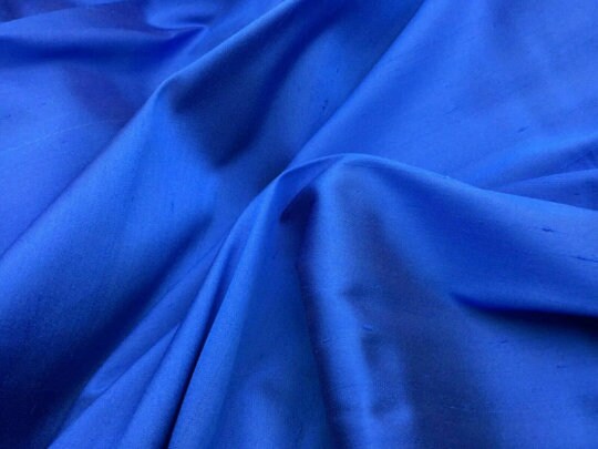 NEW High Class Royal Blue Stretch Silk Slub Dupion Fabric