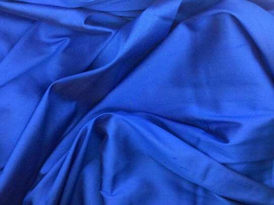NEW High Class Royal Blue Stretch Silk Slub Dupion Fabric