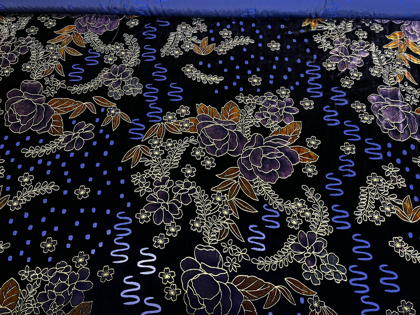 NEW High Class Floral Viscose Silk Velvet Devore Fabric